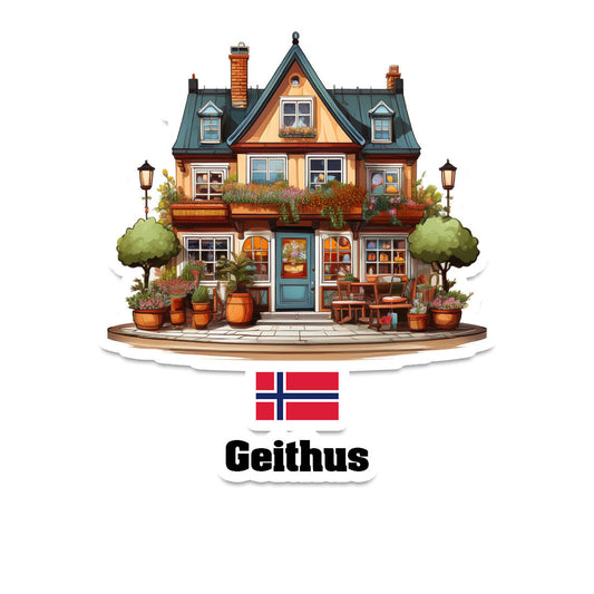 Geithus Home Town Office Shop Norway Sticker & Magnet