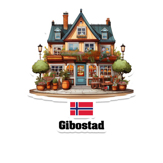 Gibostad Home Town Office Shop Norway Sticker & Magnet