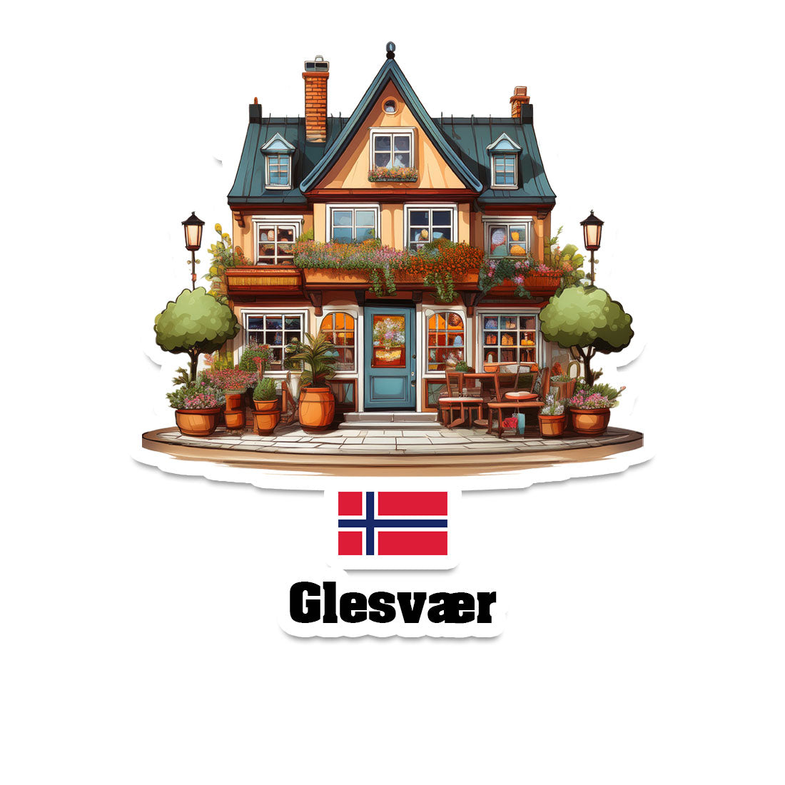 Glesvær Home Town Office Shop Norway Sticker & Magnet