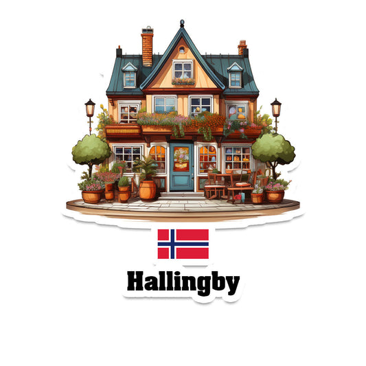 Hallingby Home Town Office Shop Norway Sticker & Magnet