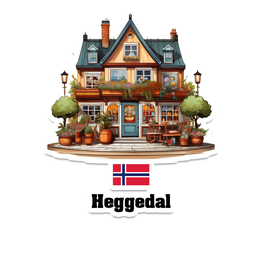 Heggedal Home Town Office Shop Norway Sticker & Magnet