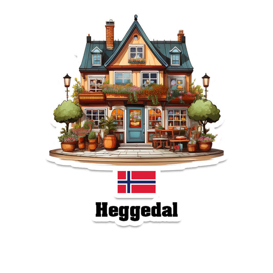 Heggedal Home Town Office Shop Norway Sticker & Magnet