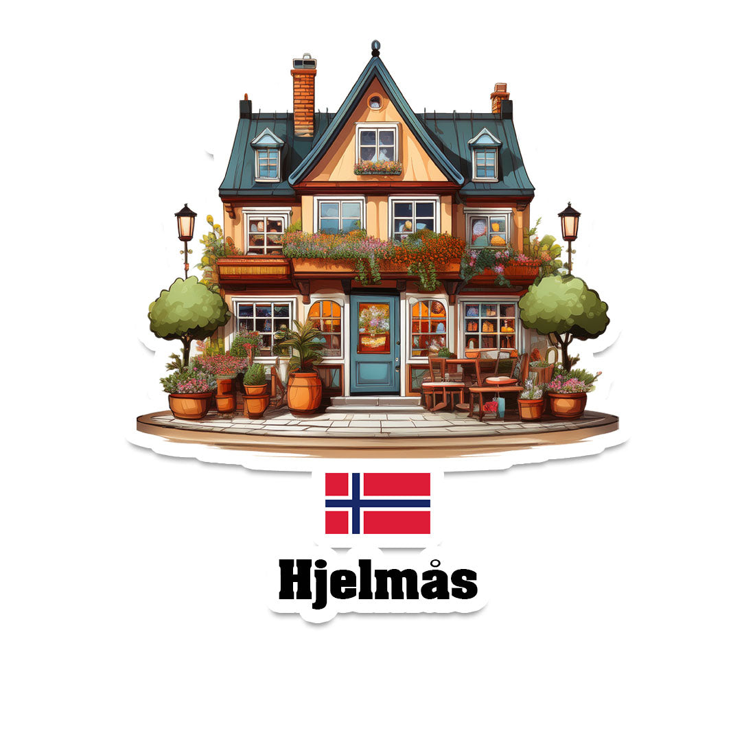 Hjelmås Home Town Office Shop Norway Sticker & Magnet