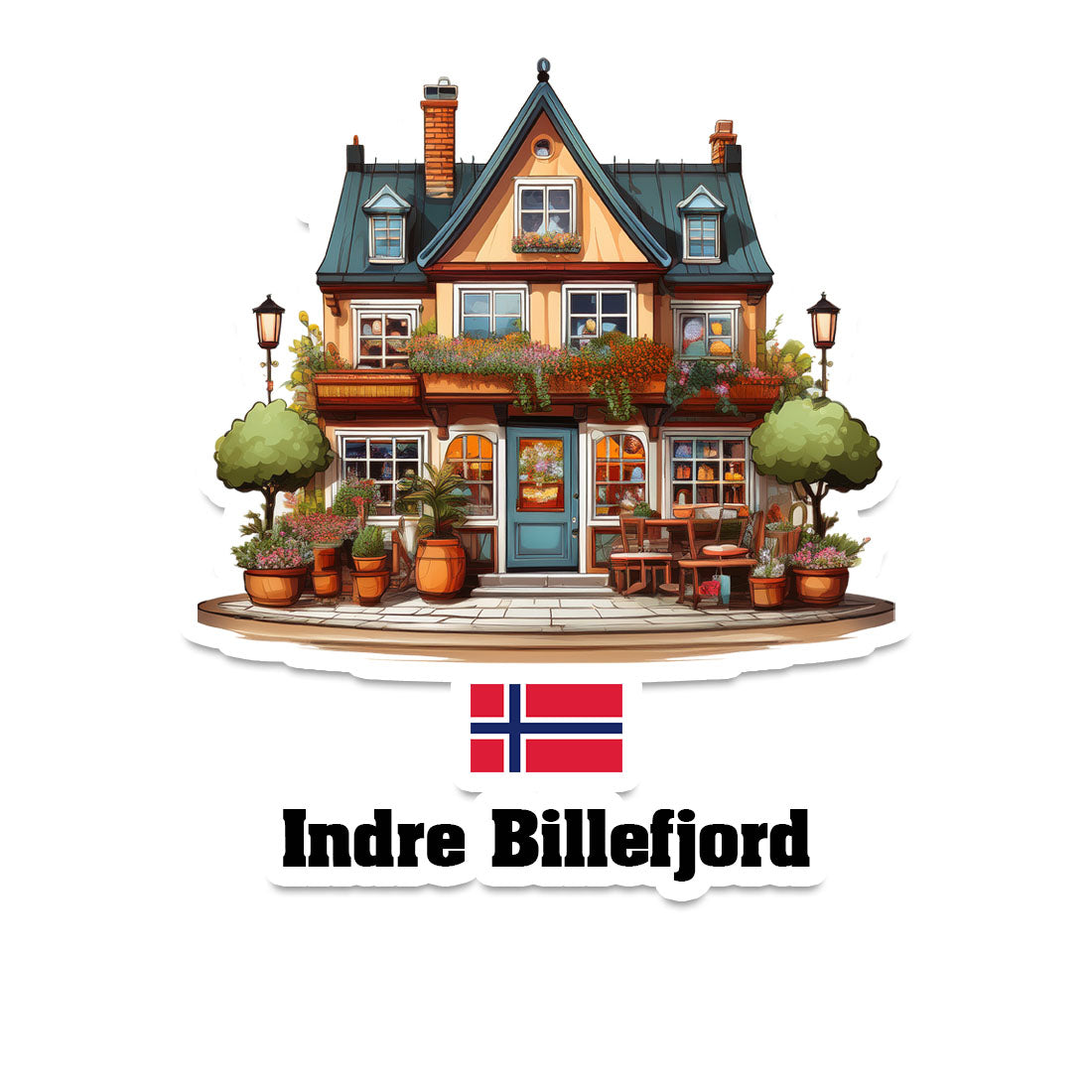 Indre Billefjord Home Town Office Shop Norway Sticker & Magnet