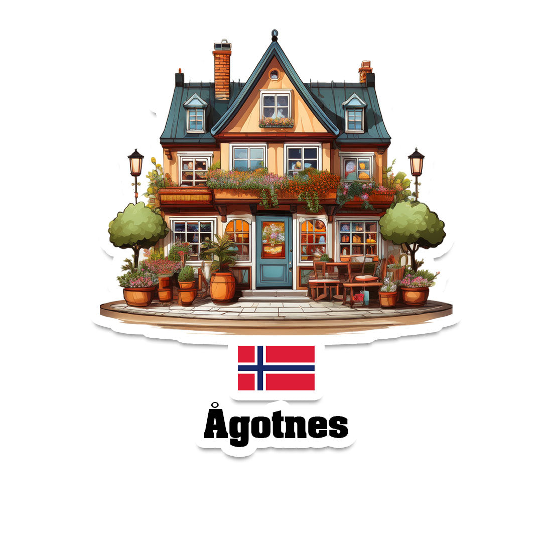 Ågotnes Home Town Office Shop Norway Sticker & Magnet