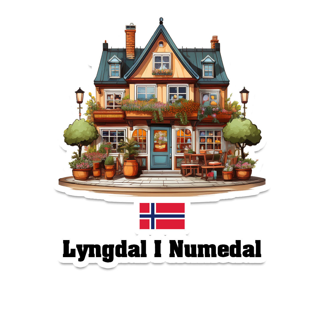 Lyngdal I Numedal Home Town Office Shop Norway Sticker & Magnet