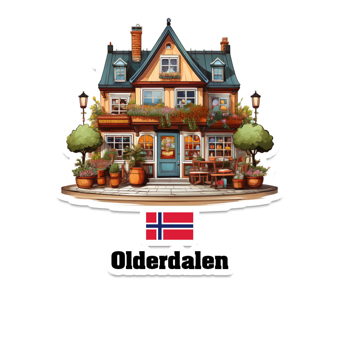 Olderdalen Home Town Office Shop Norway Sticker & Magnet