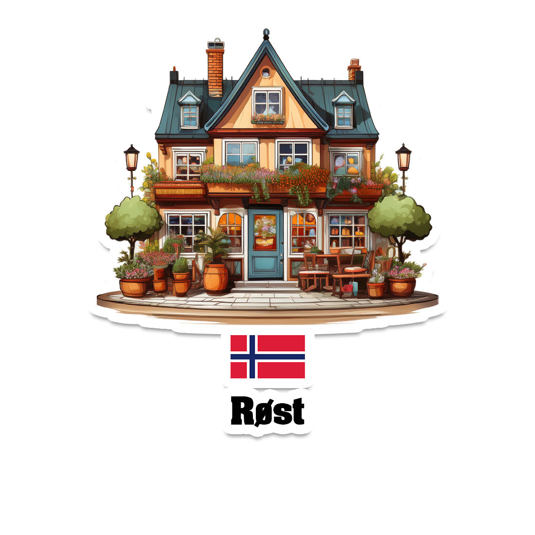 Røst Home Town Office Shop Norway Sticker & Magnet