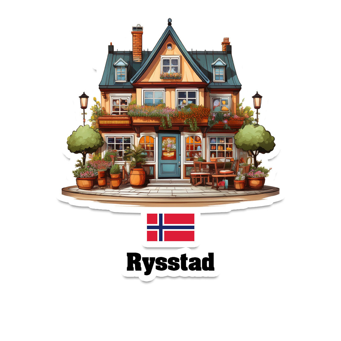 Rysstad Home Town Office Shop Norway Sticker & Magnet