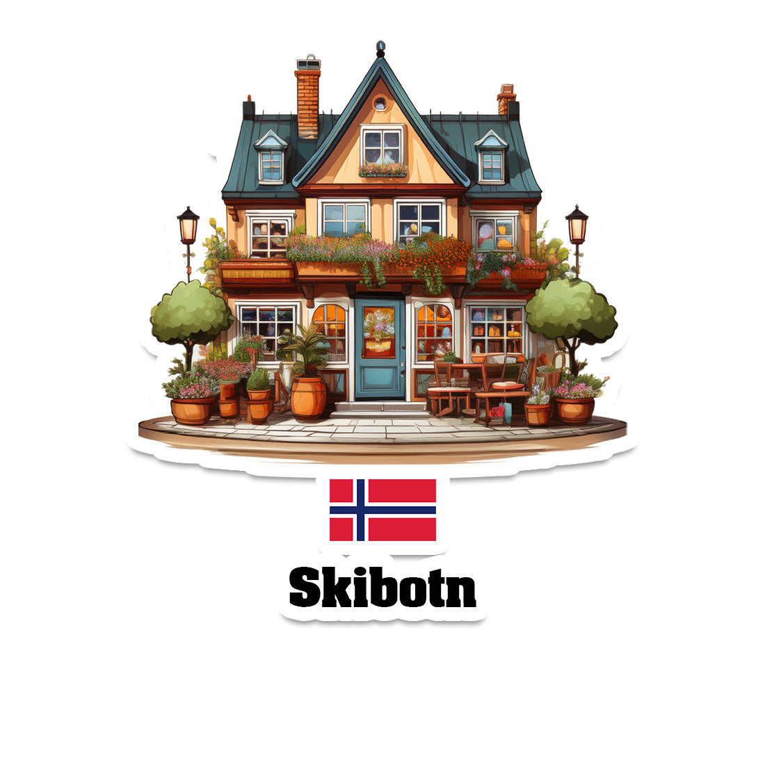 Skibotn Home Town Office Shop Norway Sticker & Magnet