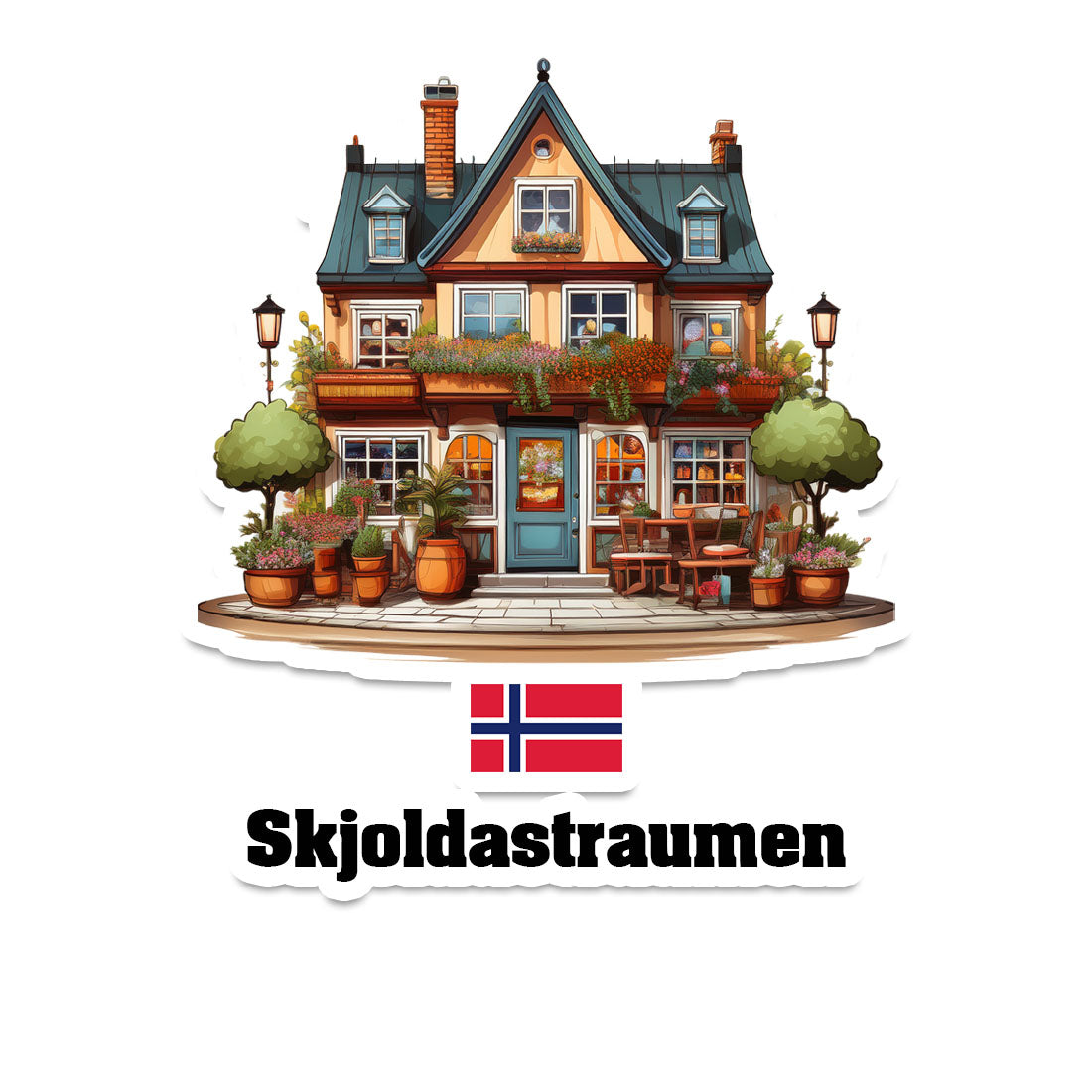 Skjoldastraumen Home Town Office Shop Norway Sticker & Magnet