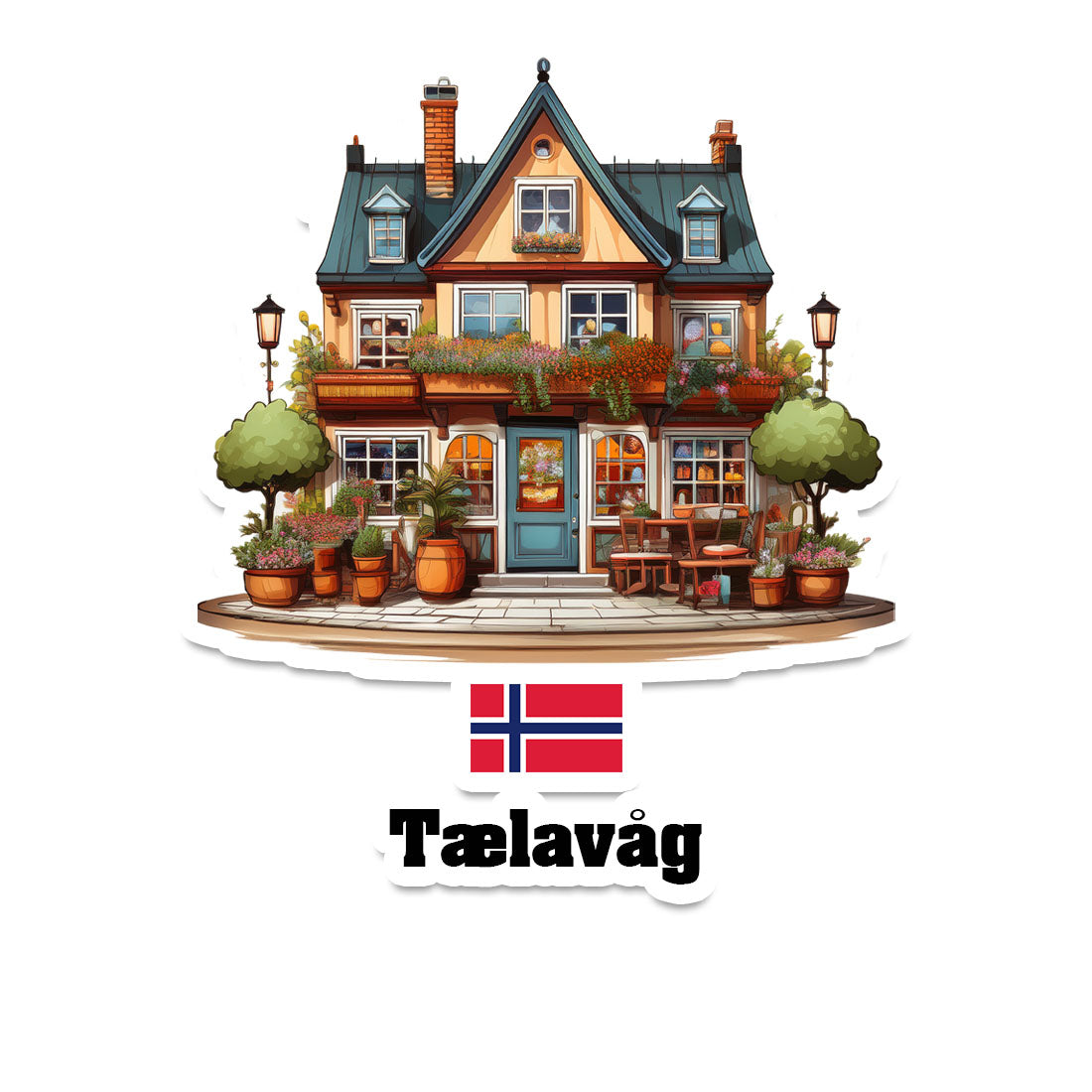 Tælavåg Home Town Office Shop Norway Sticker & Magnet
