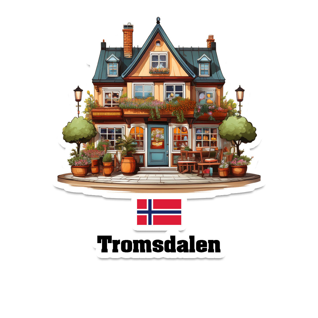 Tromsdalen Home Town Office Shop Norway Sticker & Magnet