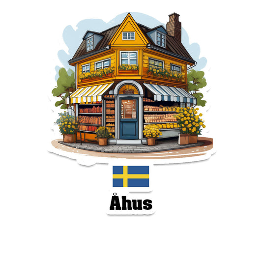 Åhus Home Town Office Shop Sweden Sticker & Magnet