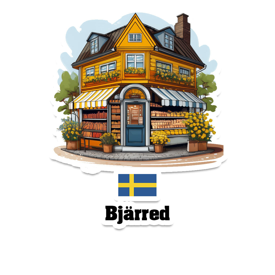 Bjärred Home Town Office Shop Sweden Sticker & Magnet