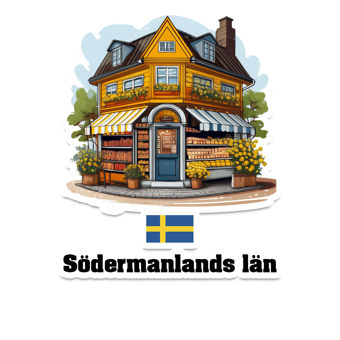 Södermanlands län Home Town Office Shop Sweden Sticker & Magnet