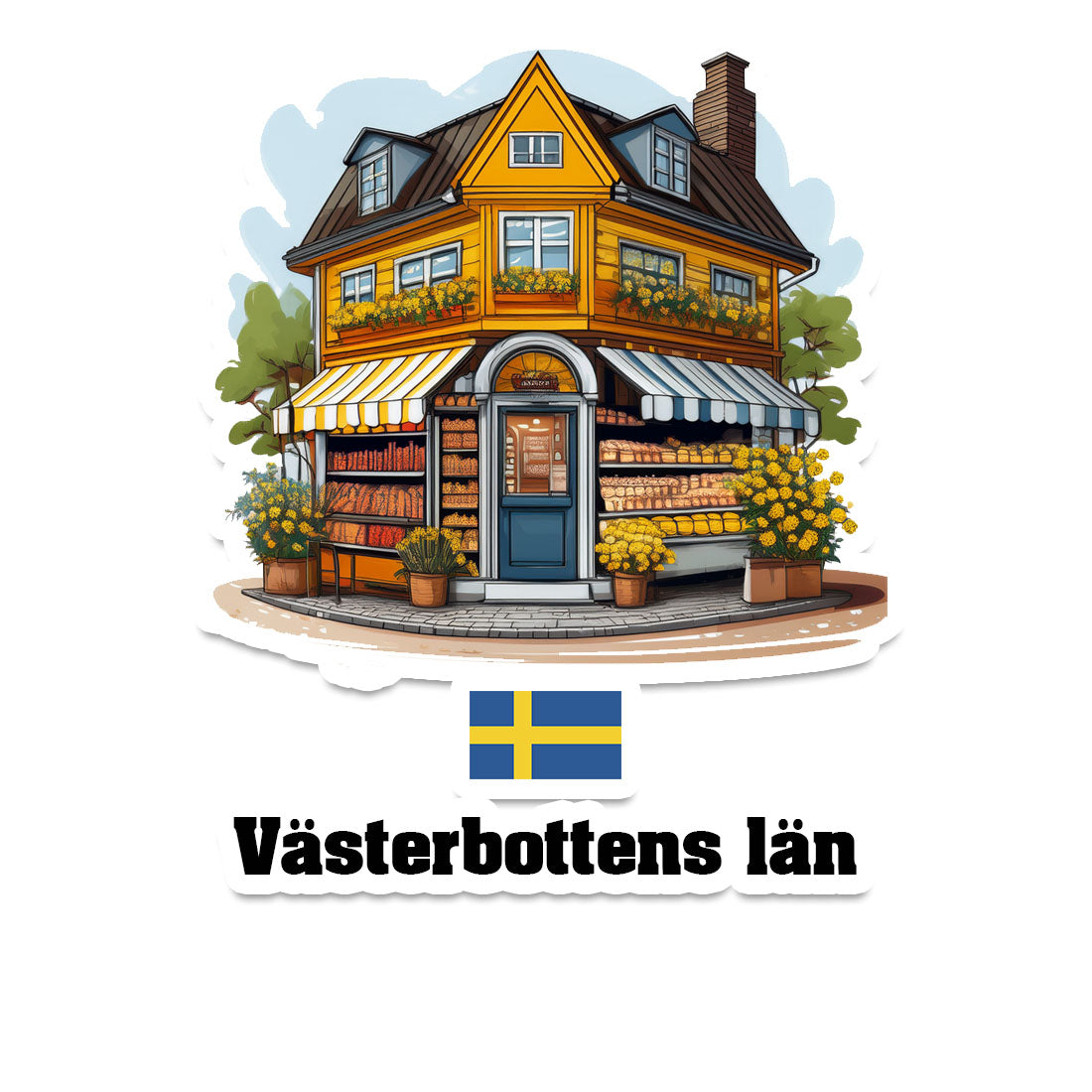 Västerbottens län Home Town Office Shop Sweden Sticker & Magnet