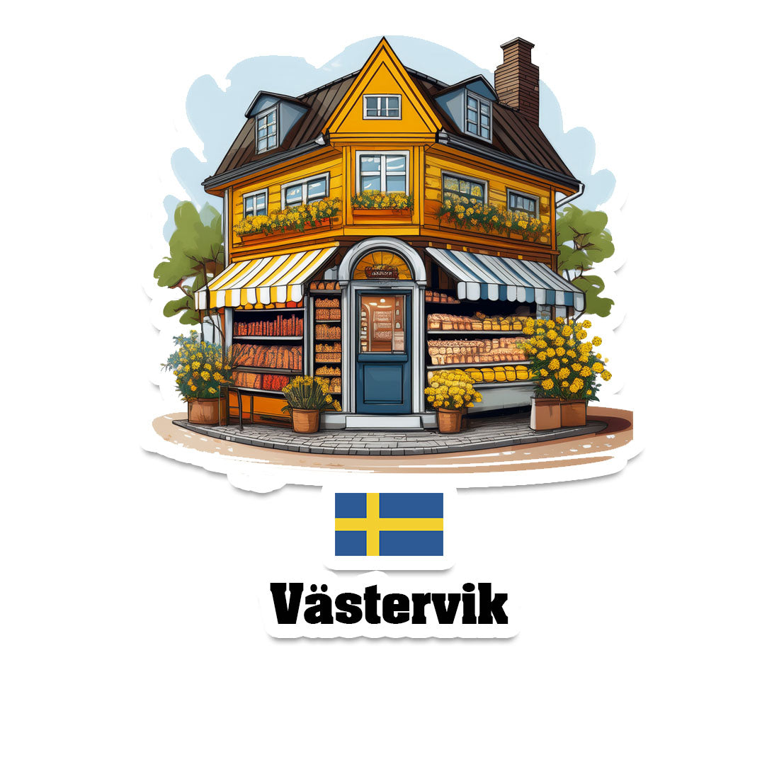 Västervik Home Town Office Shop Sweden Sticker & Magnet