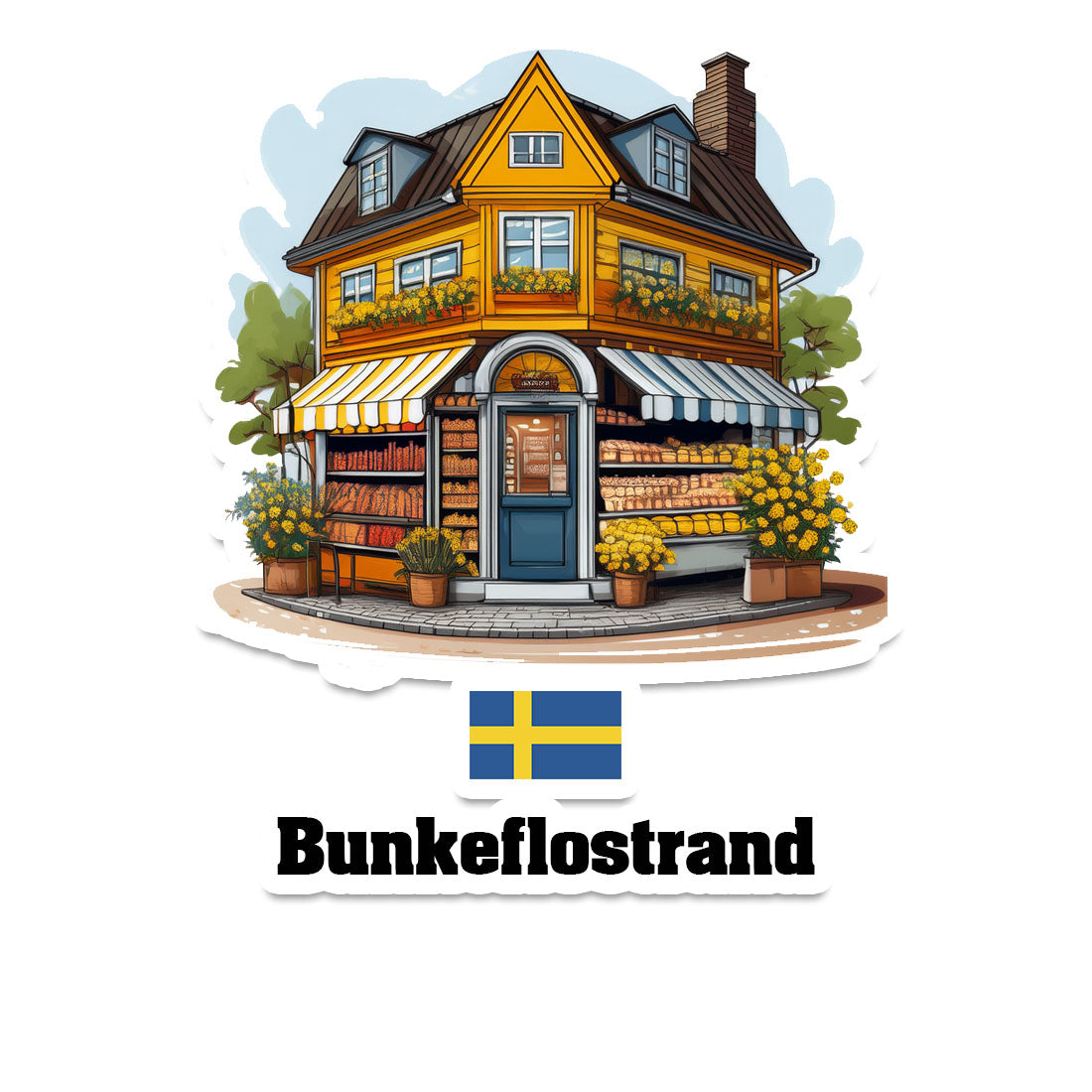 Bunkeflostrand Home Town Office Shop Sweden Sticker & Magnet