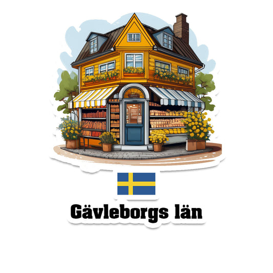Gävleborgs län Home Town Office Shop Sweden Sticker & Magnet
