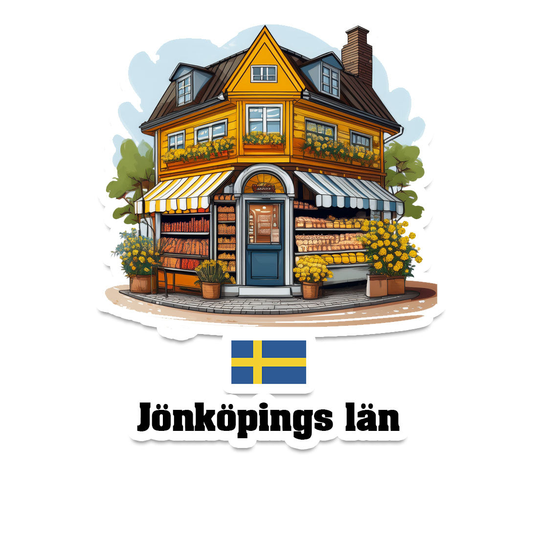 Jönköpings län Home Town Office Shop Sweden Sticker & Magnet