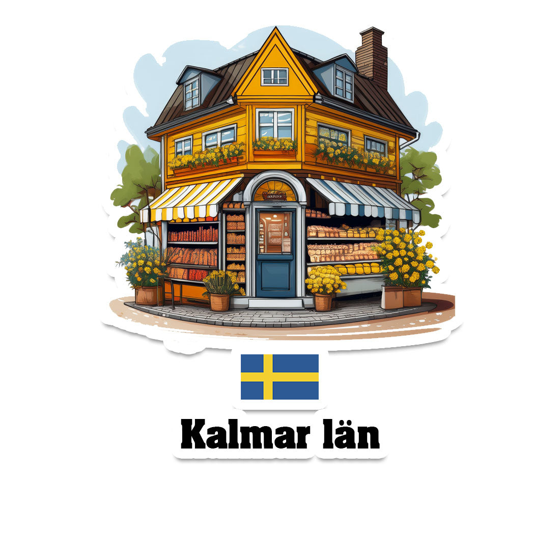 Kalmar län Home Town Office Shop Sweden Sticker & Magnet