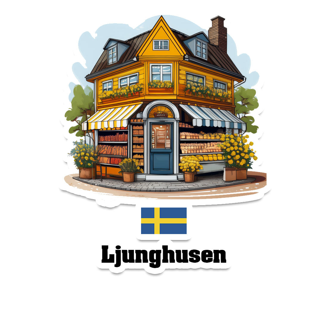 Ljunghusen Home Town Office Shop Sweden Sticker & Magnet