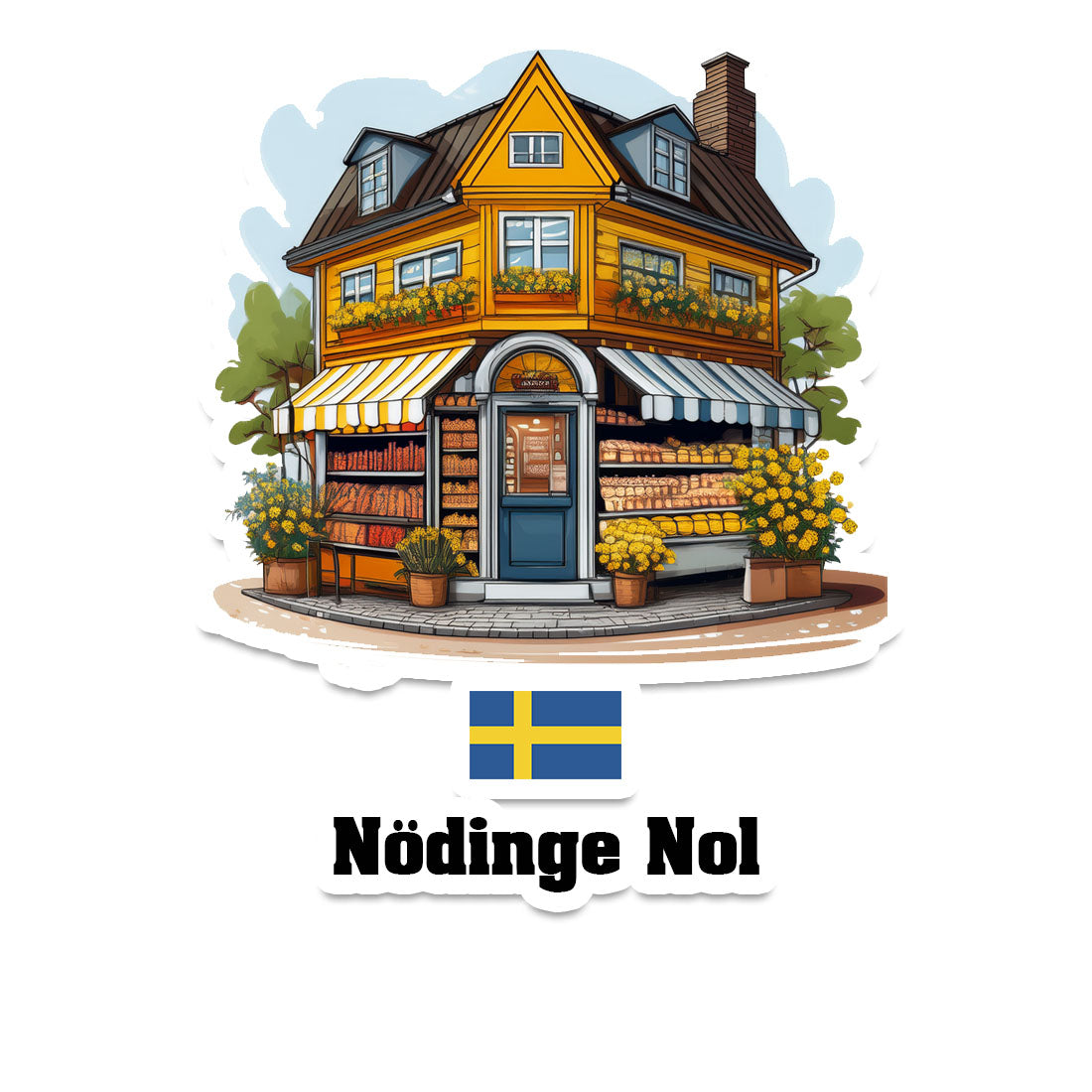 Nödinge Nol Home Town Office Shop Sweden Sticker & Magnet