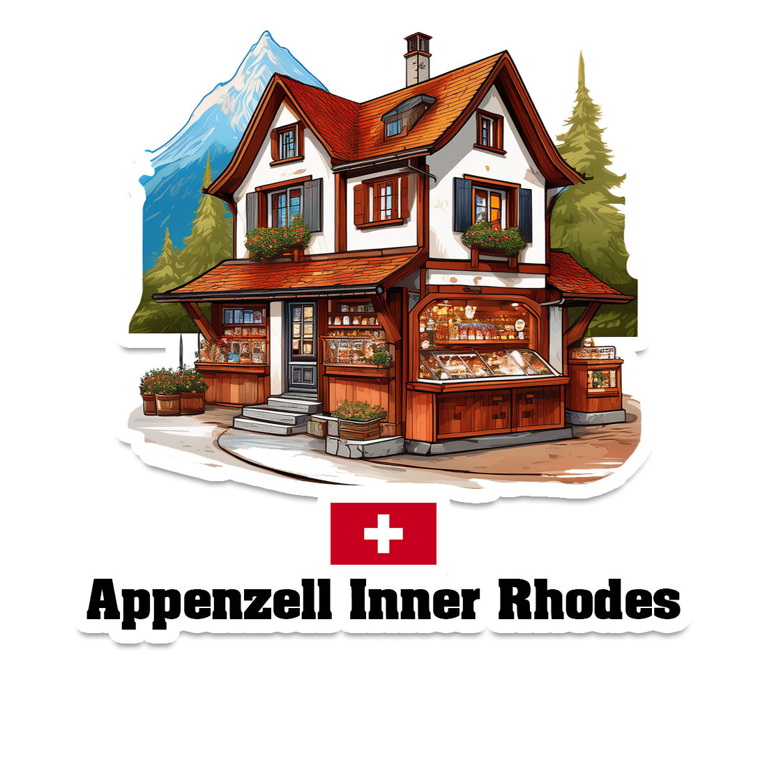 Appenzell Inner Rhodes Home Town Office Shop Switzerland Sticker & Magnet