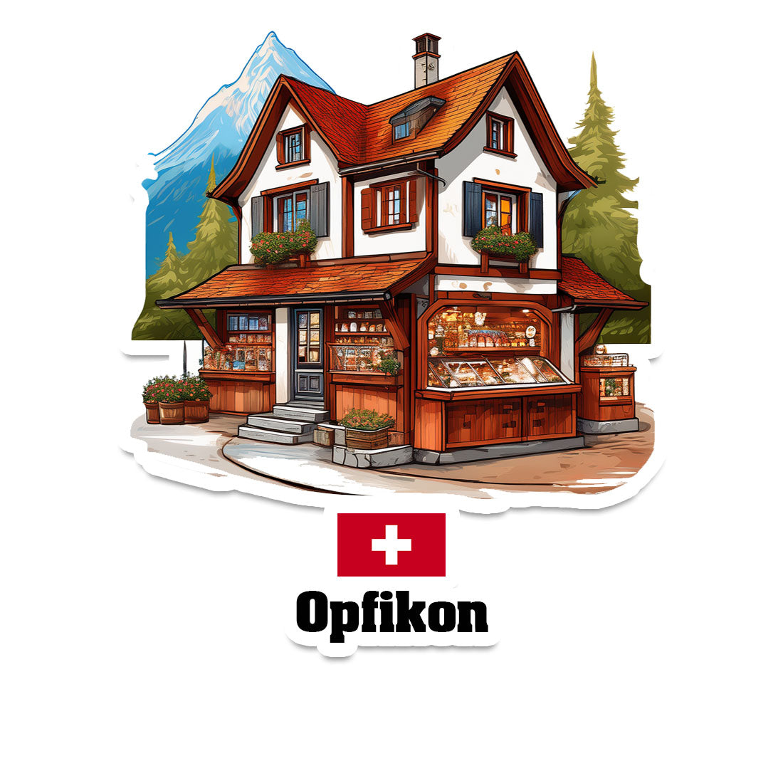 Opfikon Home Town Office Shop Switzerland Sticker & Magnet