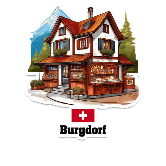 Burgdorf Home Town Office Shop Switzerland Sticker & Magnet
