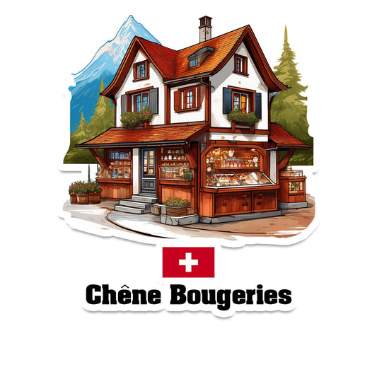 Chêne Bougeries Home Town Office Shop Switzerland Sticker & Magnet