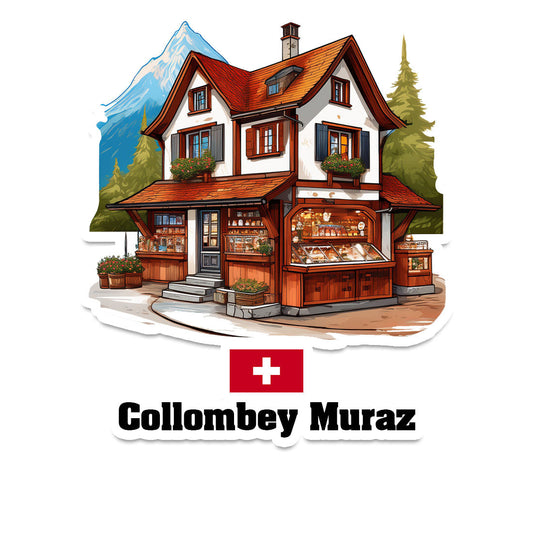 Collombey Muraz Home Town Office Shop Switzerland Sticker & Magnet