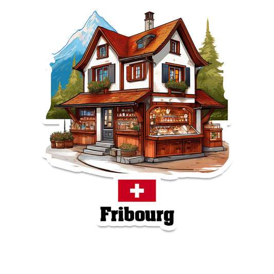 Fribourg Home Town Office Shop Switzerland Sticker & Magnet