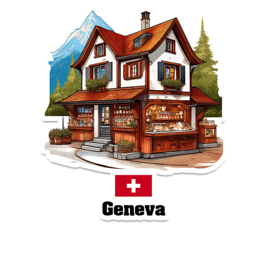 Geneva Home Town Office Shop Switzerland Sticker & Magnet