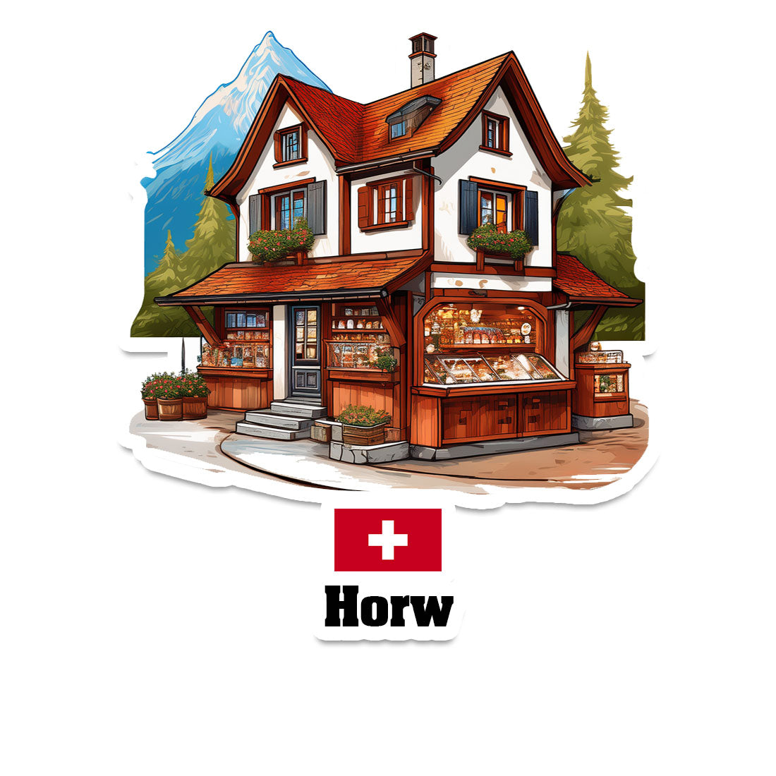 Horw Home Town Office Shop Switzerland Sticker & Magnet