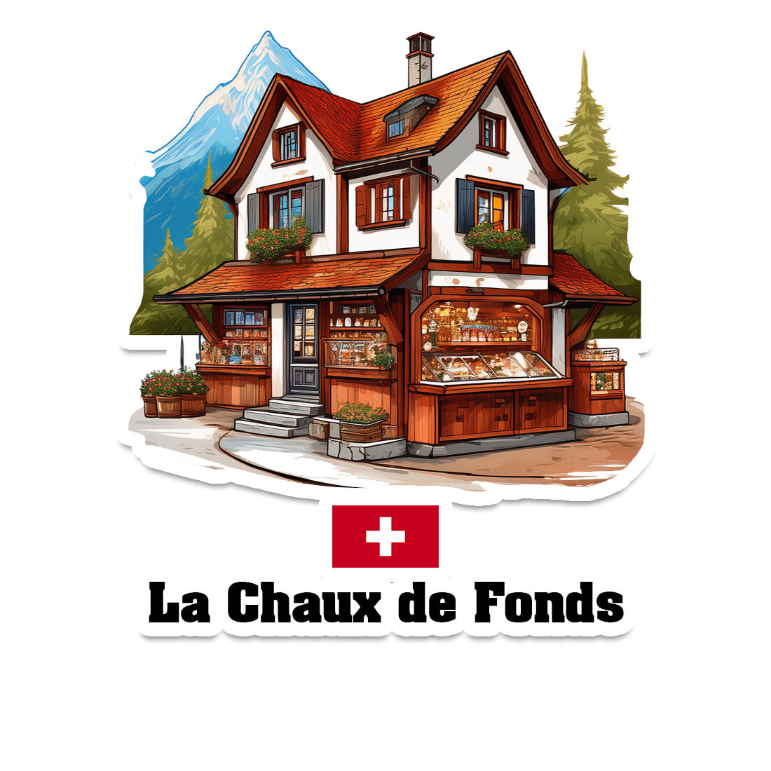 La Chaux de Fonds Home Town Office Shop Switzerland Sticker & Magnet