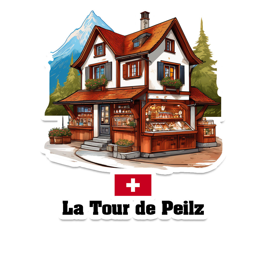 La Tour de Peilz Home Town Office Shop Switzerland Sticker & Magnet