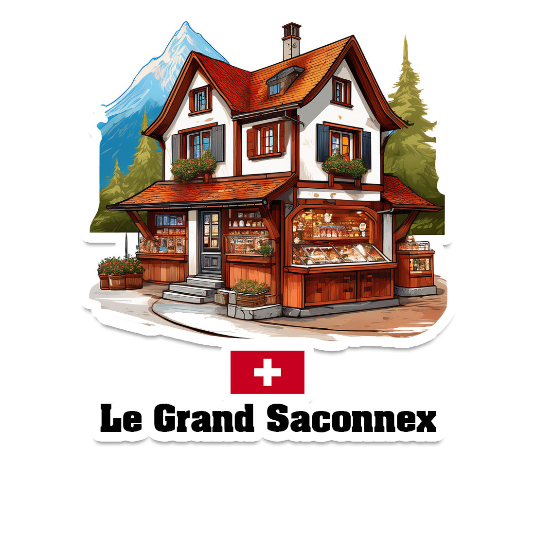 Le Grand Saconnex Home Town Office Shop Switzerland Sticker & Magnet