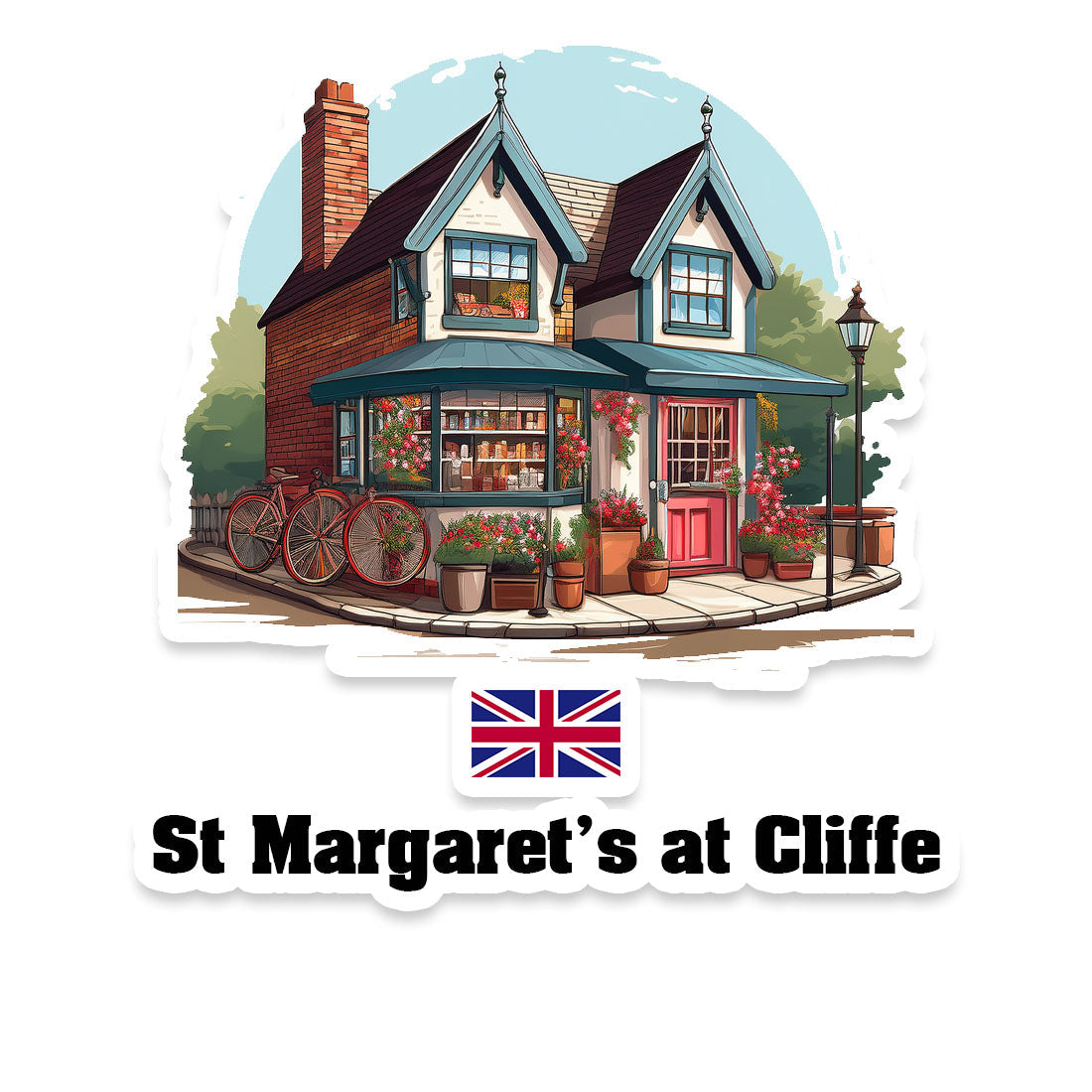 St Margaret's at Cliffe Home Town Office Shop United Kingdom Sticker & Magnet