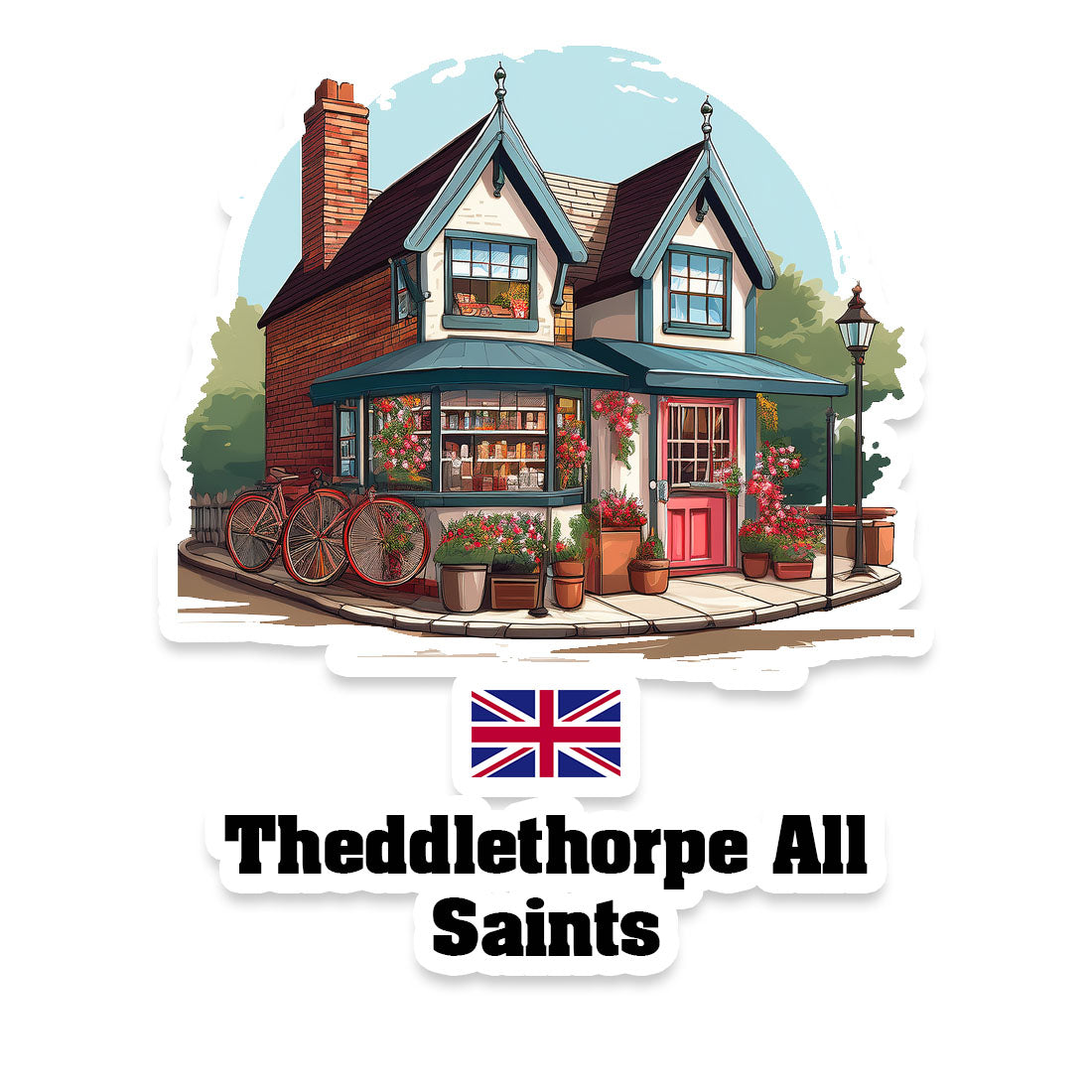 Theddlethorpe All Saints Home Town Office Shop United Kingdom Sticker & Magnet