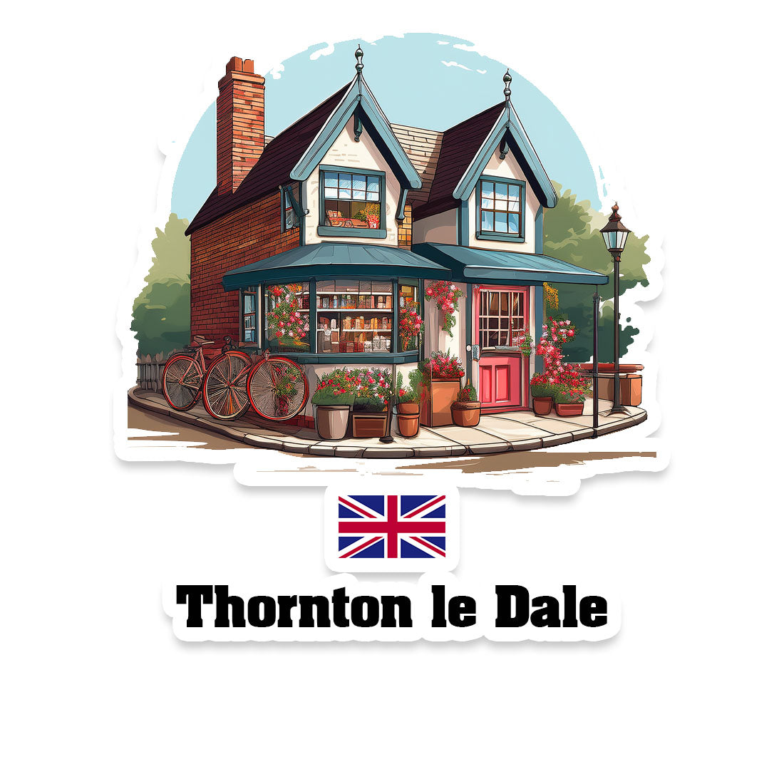 Thornton le Dale Home Town Office Shop United Kingdom Sticker & Magnet