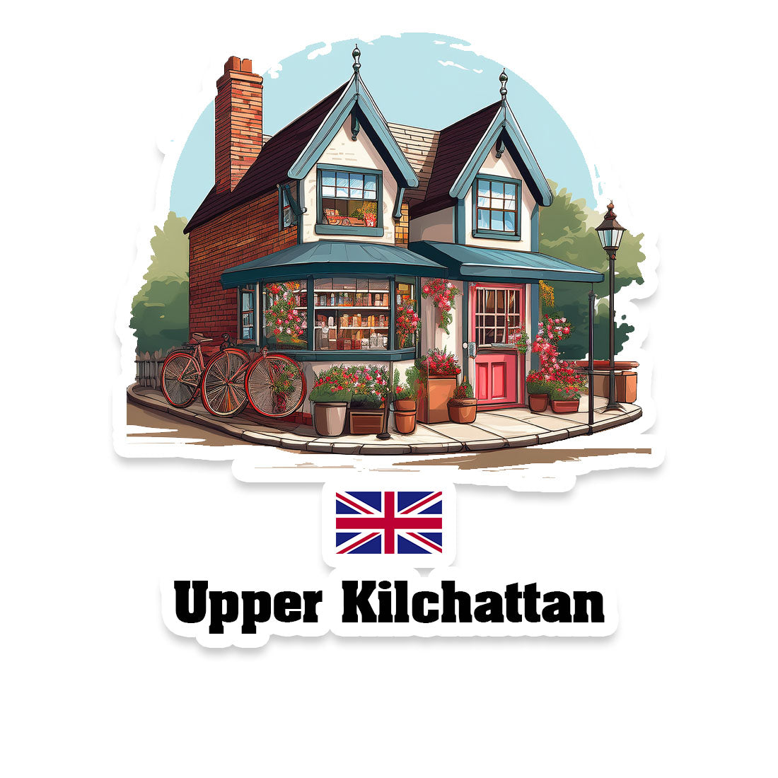Upper Kilchattan Home Town Office Shop United Kingdom Sticker & Magnet