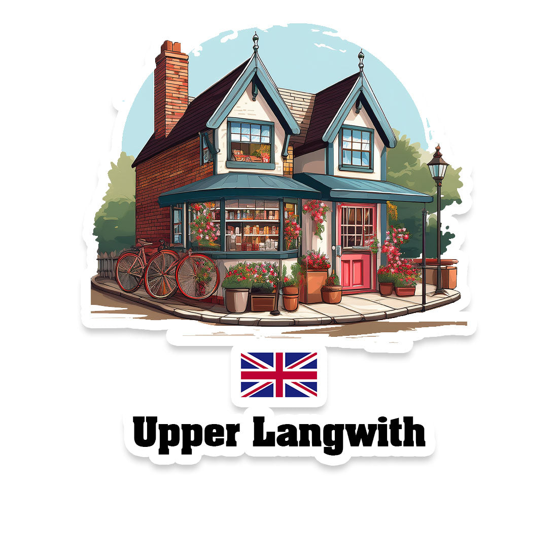 Upper Langwith Home Town Office Shop United Kingdom Sticker & Magnet