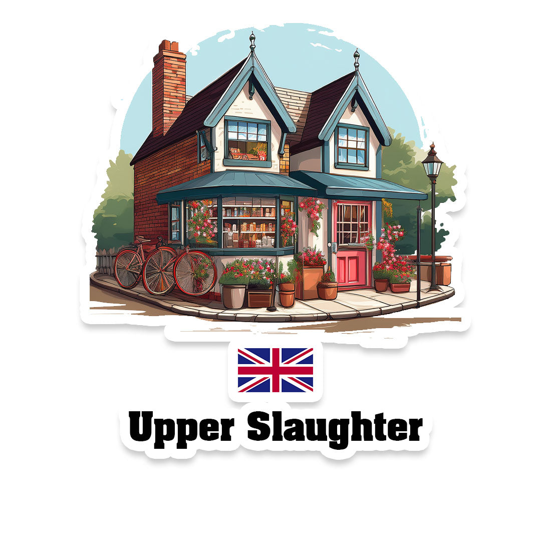 Upper Slaughter Home Town Office Shop United Kingdom Sticker & Magnet