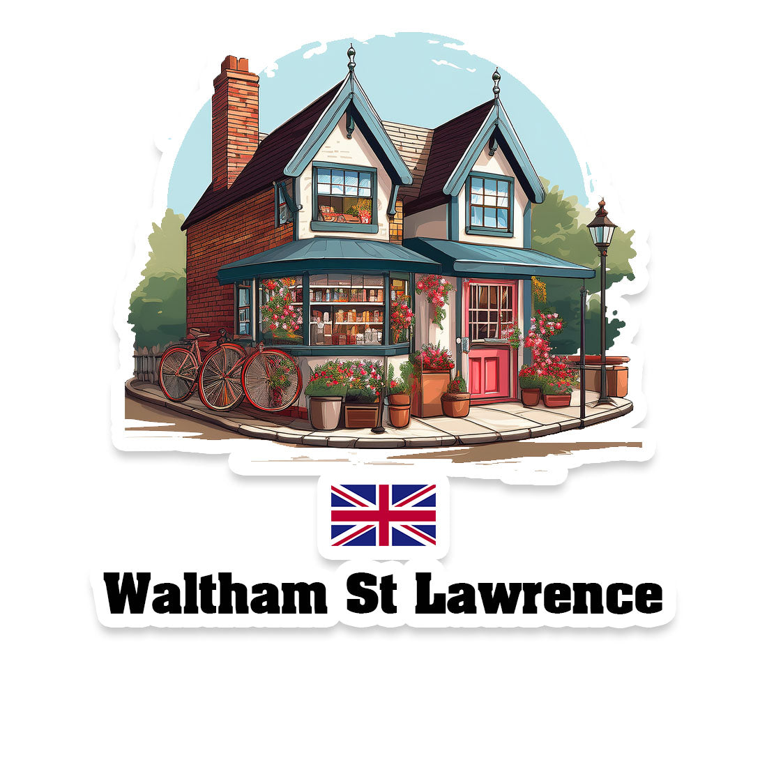 Waltham St Lawrence Home Town Office Shop United Kingdom Sticker & Magnet