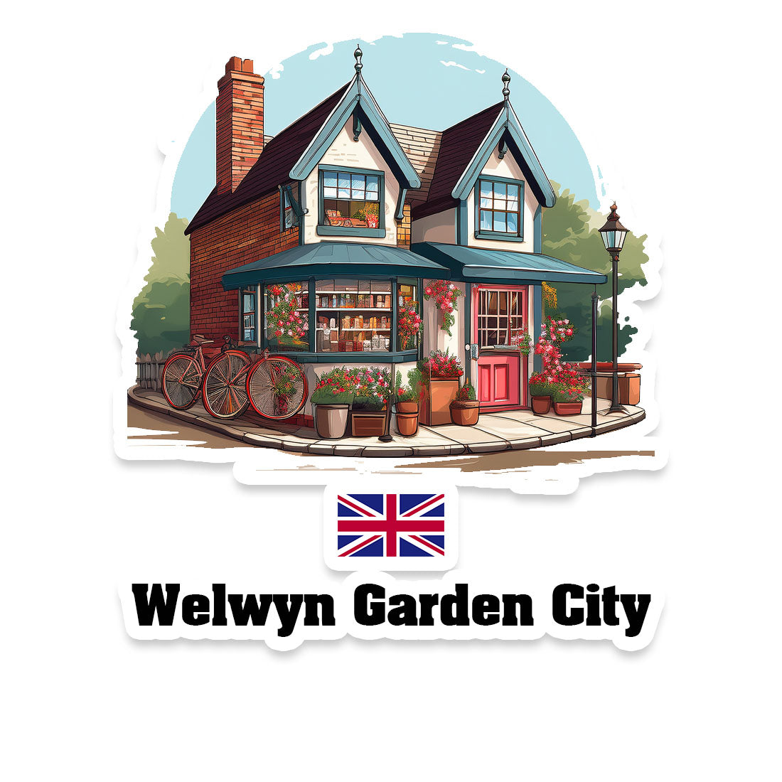Welwyn Garden City Home Town Office Shop United Kingdom Sticker & Magnet