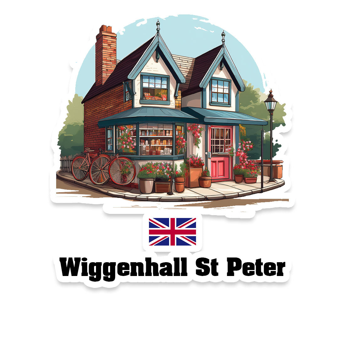 Wiggenhall St Peter Home Town Office Shop United Kingdom Sticker & Magnet