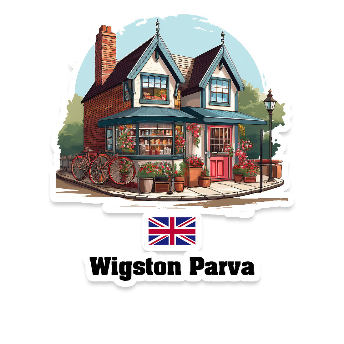 Wigston Parva Home Town Office Shop United Kingdom Sticker & Magnet