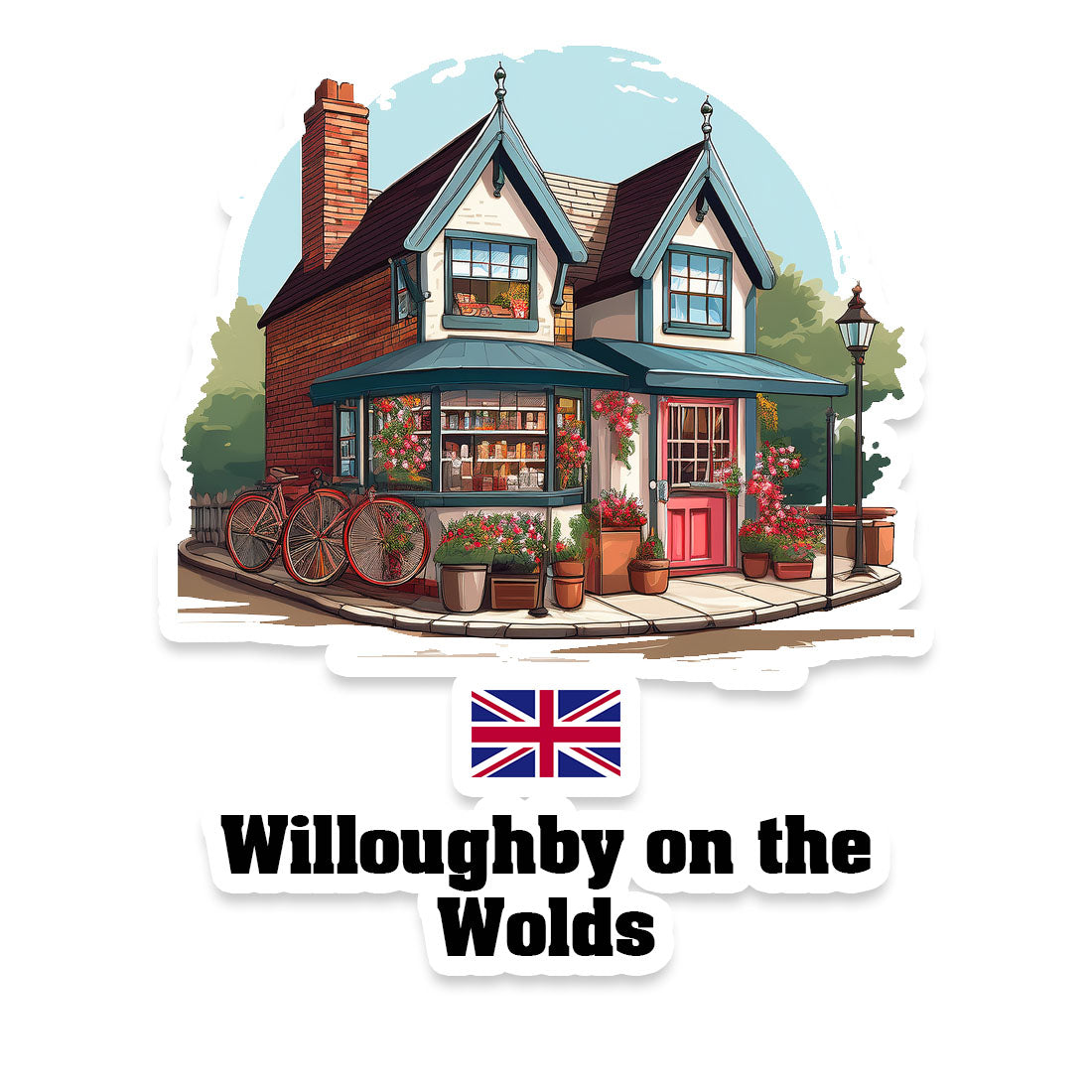 Willoughby on the Wolds Home Town Office Shop United Kingdom Sticker & Magnet